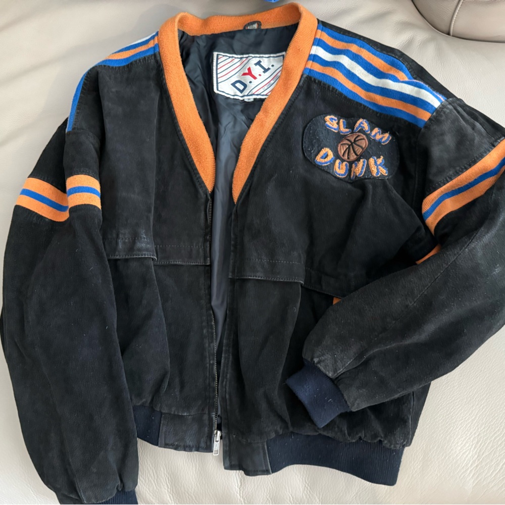 Vintage basketball Black and Orange Varsity Jacket